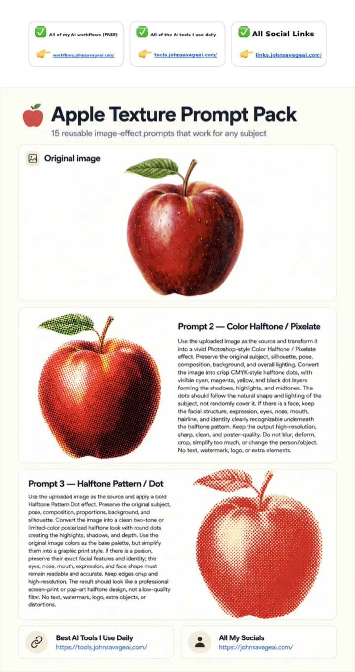 First page of the guide: Apple Texture Prompt Pack