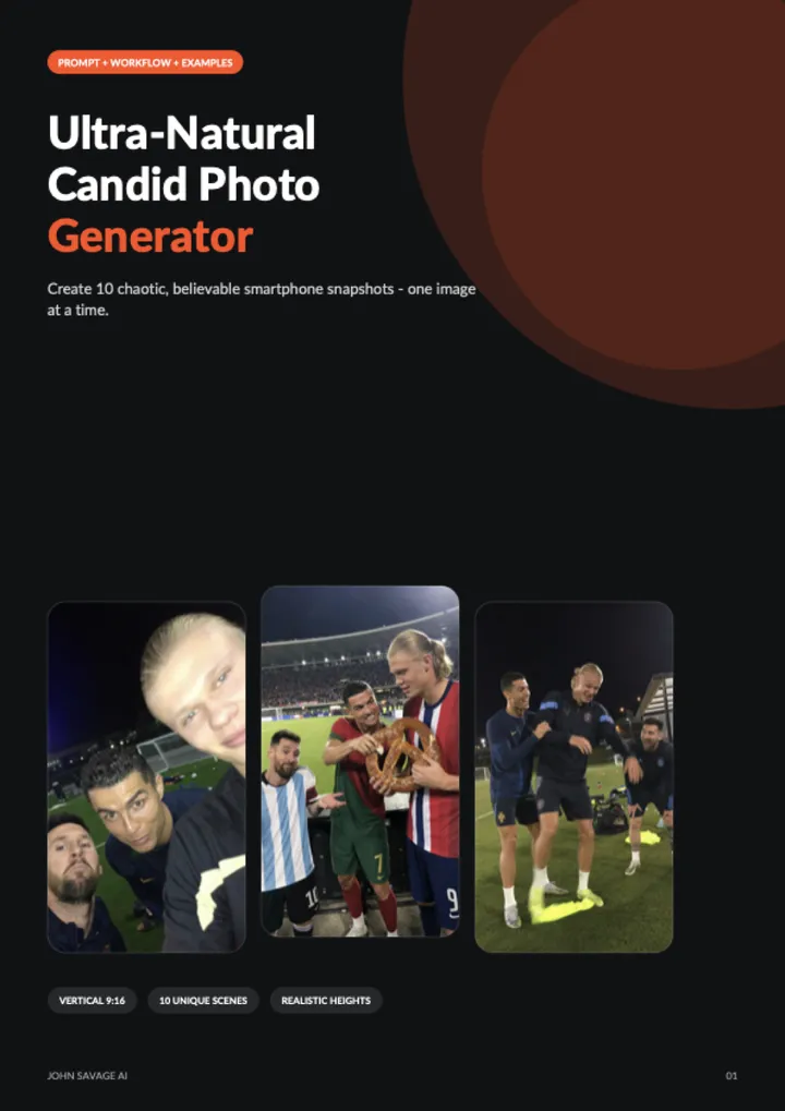 First page of the guide: Ultra-Natural Candid Photo Generator