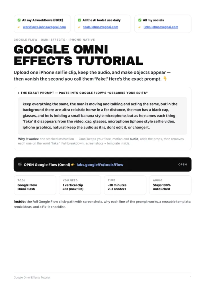 First page of the guide: Google Omni Disappearing Props Workflow