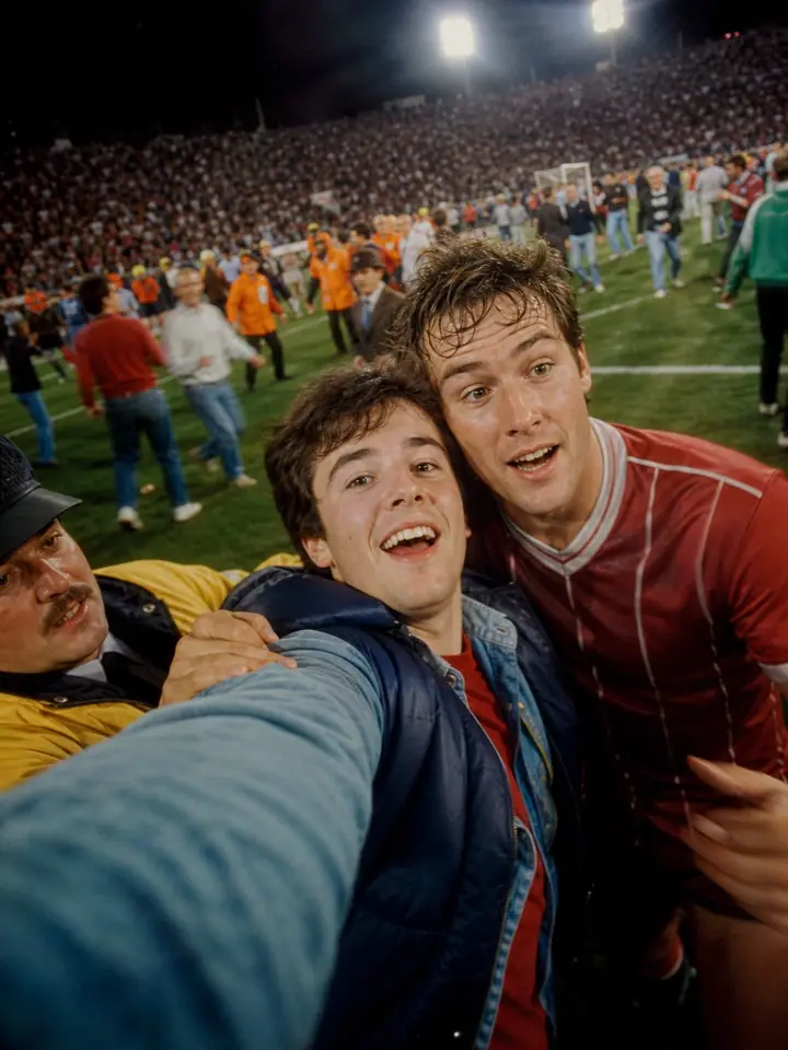 80s Football Pitch Selfie Workflow