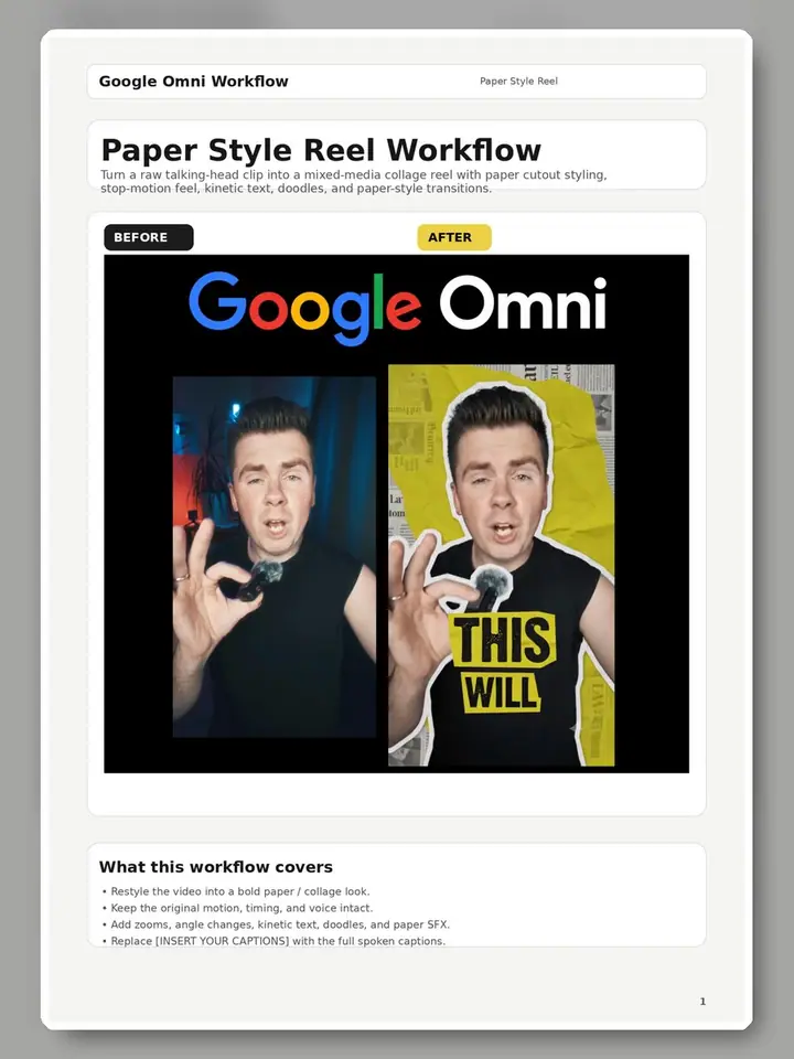 Google Omni Paper Style Workflow