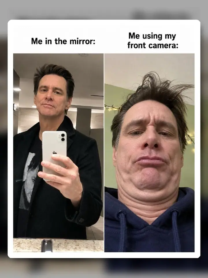 Mirror vs Front Camera Meme Prompt
